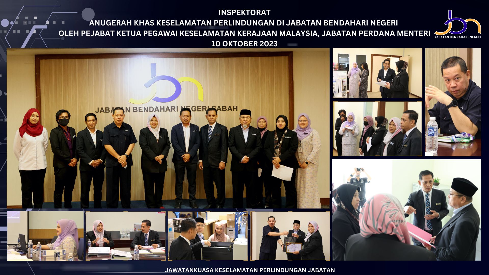 Inspektorat Anugerah Khas Keselamatan Perlindungan Di Jabatan Bendahari Negeri Sabah Oleh Pejabat Ketua Pegawai Keselamatan Kerajaan Malaysia, Jabatan Perdana Menteri